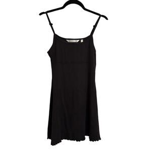 Victoria's Secret Dress Womens Small Black Cami Spaghetti Strap Ruffle Hem Y2K